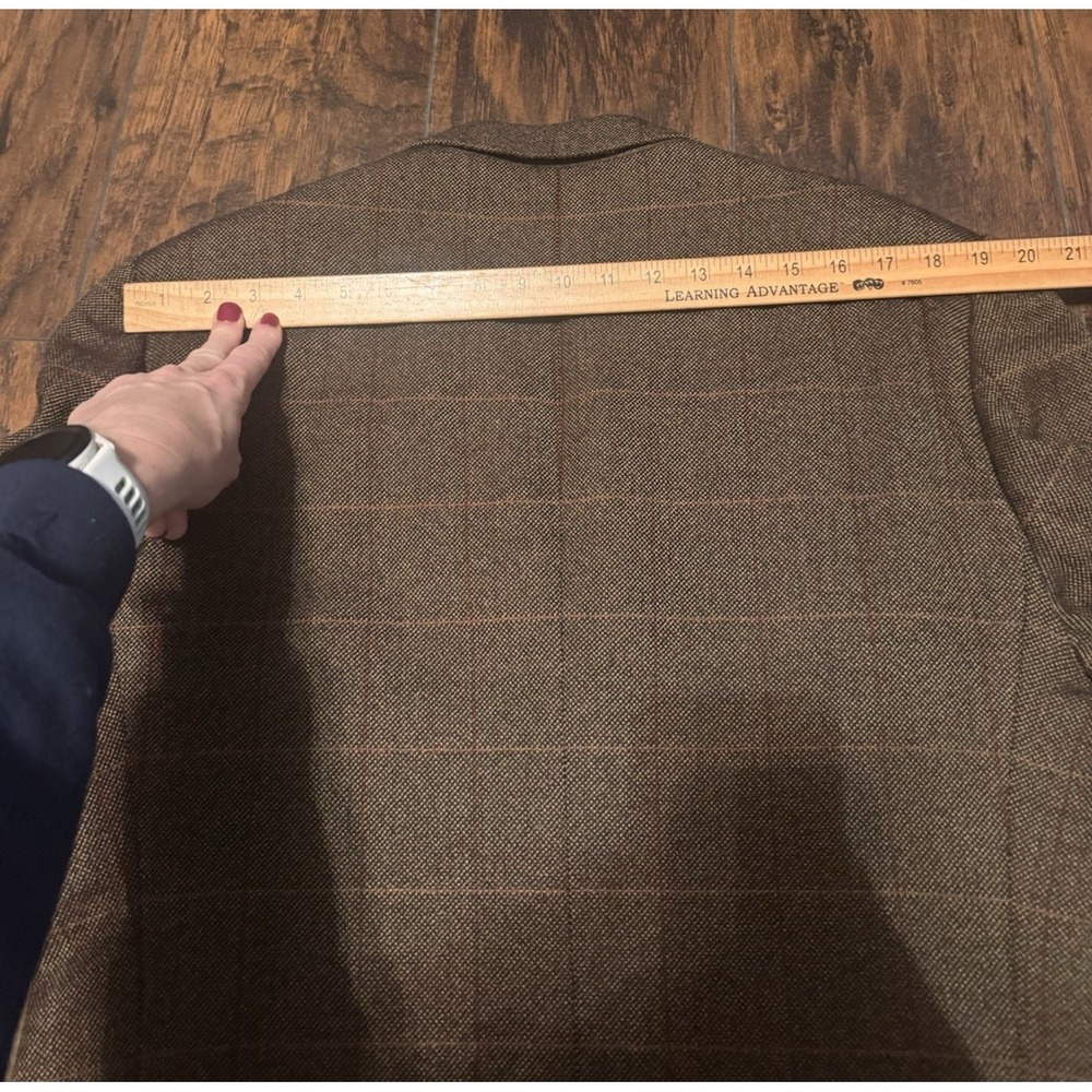 Corneliani Mark Shale Mens Brown Plaid Wool Sport Coat Blazer Made in Italy 42R - Picture 13 of 16
